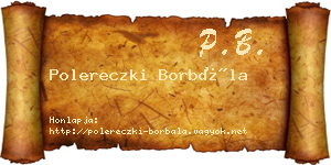 Polereczki Borbála névjegykártya